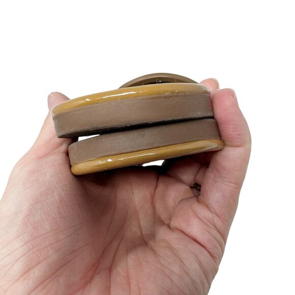 TORY BURCH Tan Caramel Patent Leather Miller Classic Designer Logo Sandals Sz 9 - Picture 8 of 8